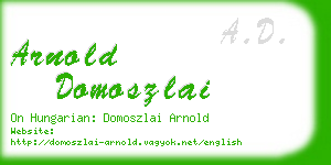 arnold domoszlai business card